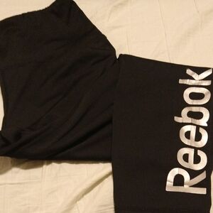 Reebok Black Tights with Metallic Logo